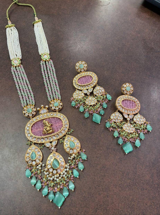 Long Kundan Necklace With Earrings | Indian Luxury Necklace In USA