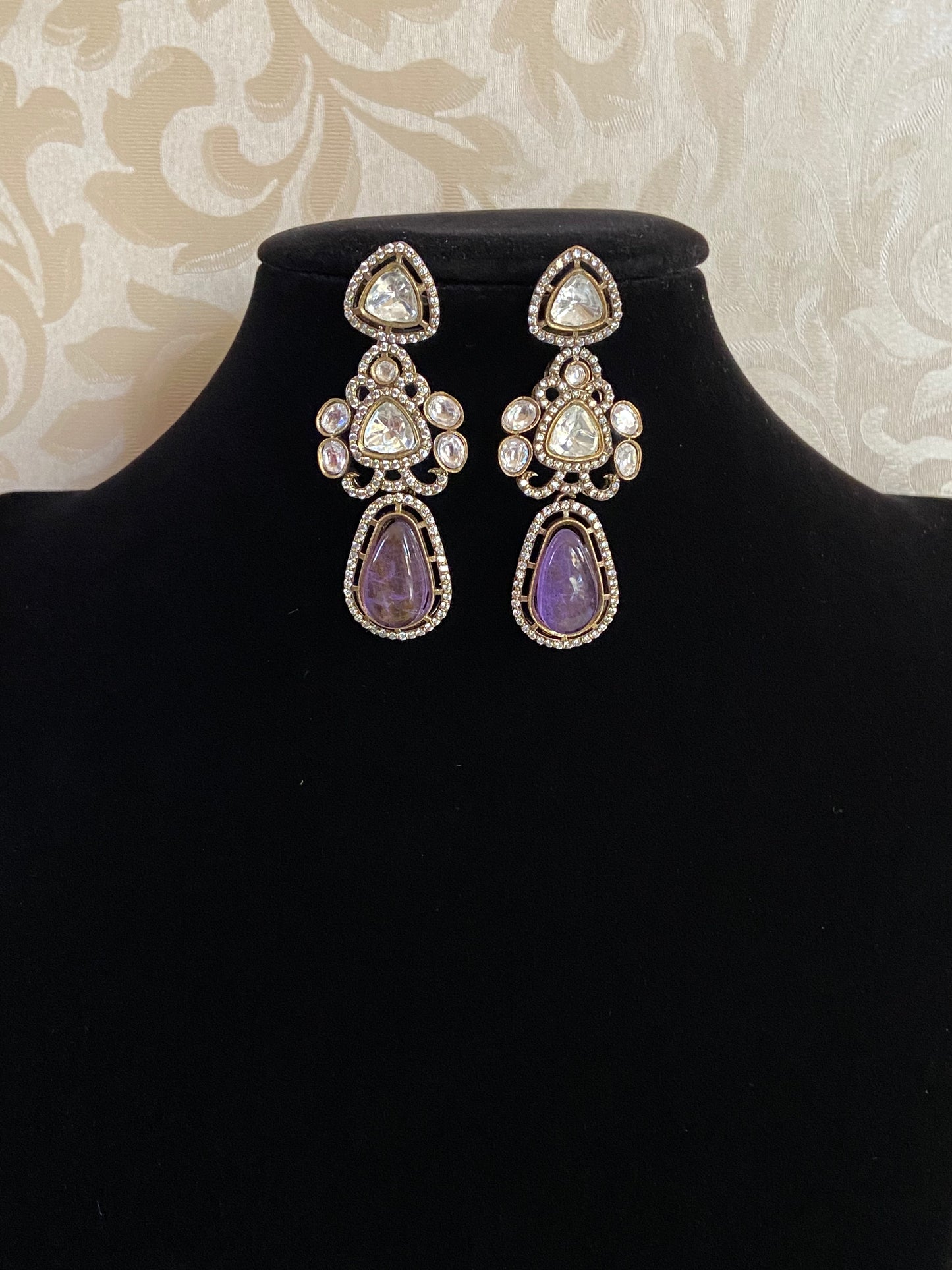 Victorian Doublet Drop Earrings| Indian jewelry in USA