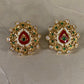 Gold & Moissanite Kundan Studs | Floral Earrings