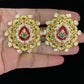 Gold & Moissanite Kundan Studs | Floral Earrings