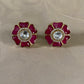 Moissanite Floral Studs | Indian Earrings