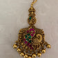 Antique Peacock Temple Maang Tikka | Traditional South Indian Jewelry