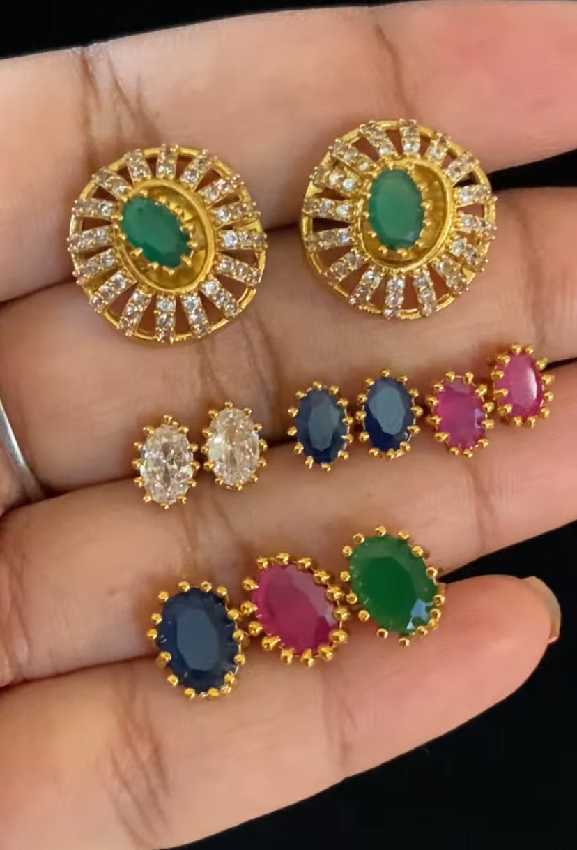 CZ Necklace With exchangeable stones| Indian jewelry | Interchangeable Stone Set