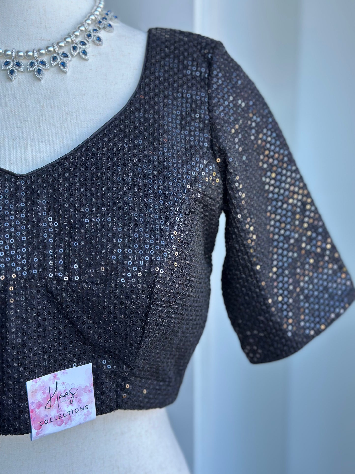 Black Sequin Blouse | Readymade Blouse In USA