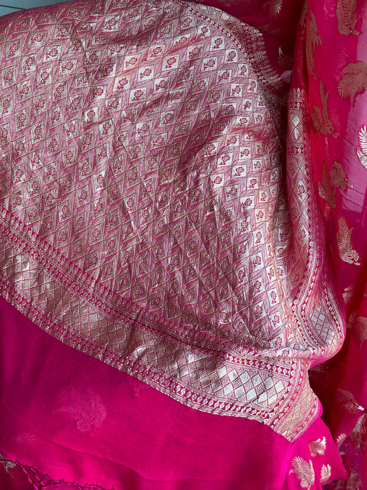 Pure georgette banarasi saree