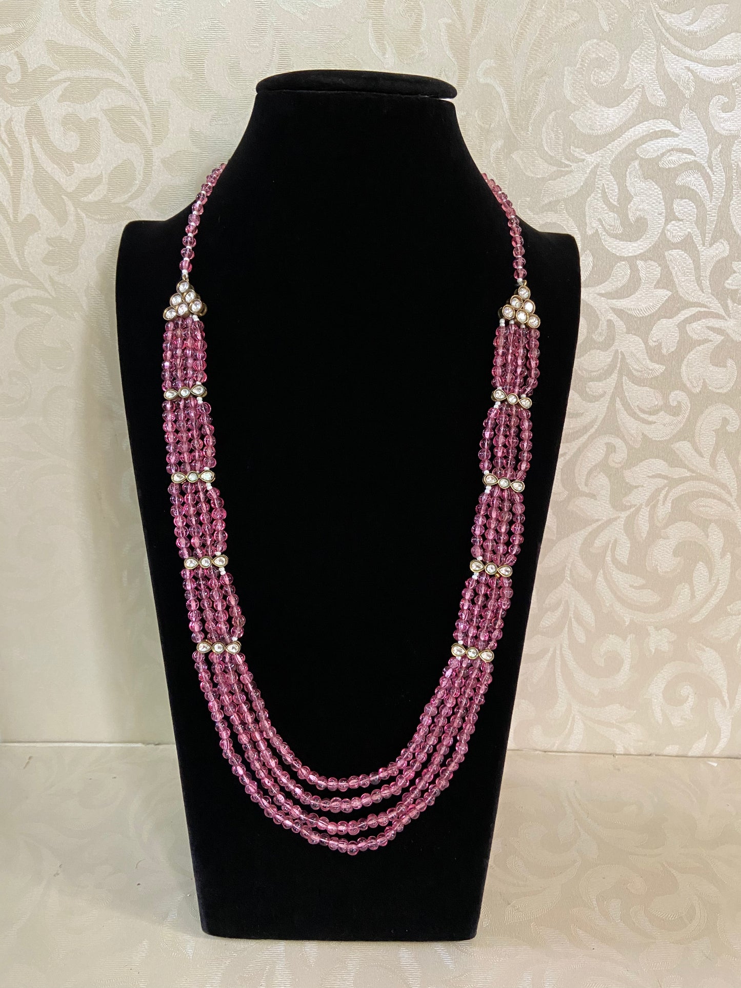 Pink beads Long  Necklace | Indian jewellery in USA