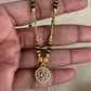 AD  Small Pendant Mangalsutra | Black Beads Necklace