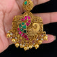 Antique Peacock Temple Maang Tikka | Traditional South Indian Jewelry