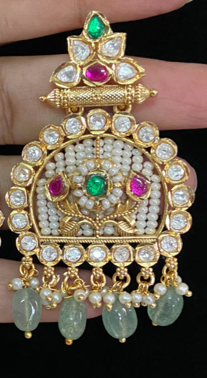 Moissanite Kundan Earrings
