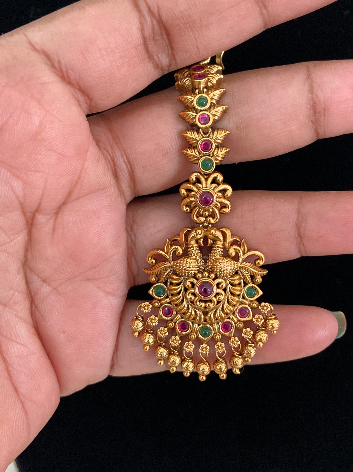 Antique Peacock  Maang Tikka | Traditional Indian Maang Tikka