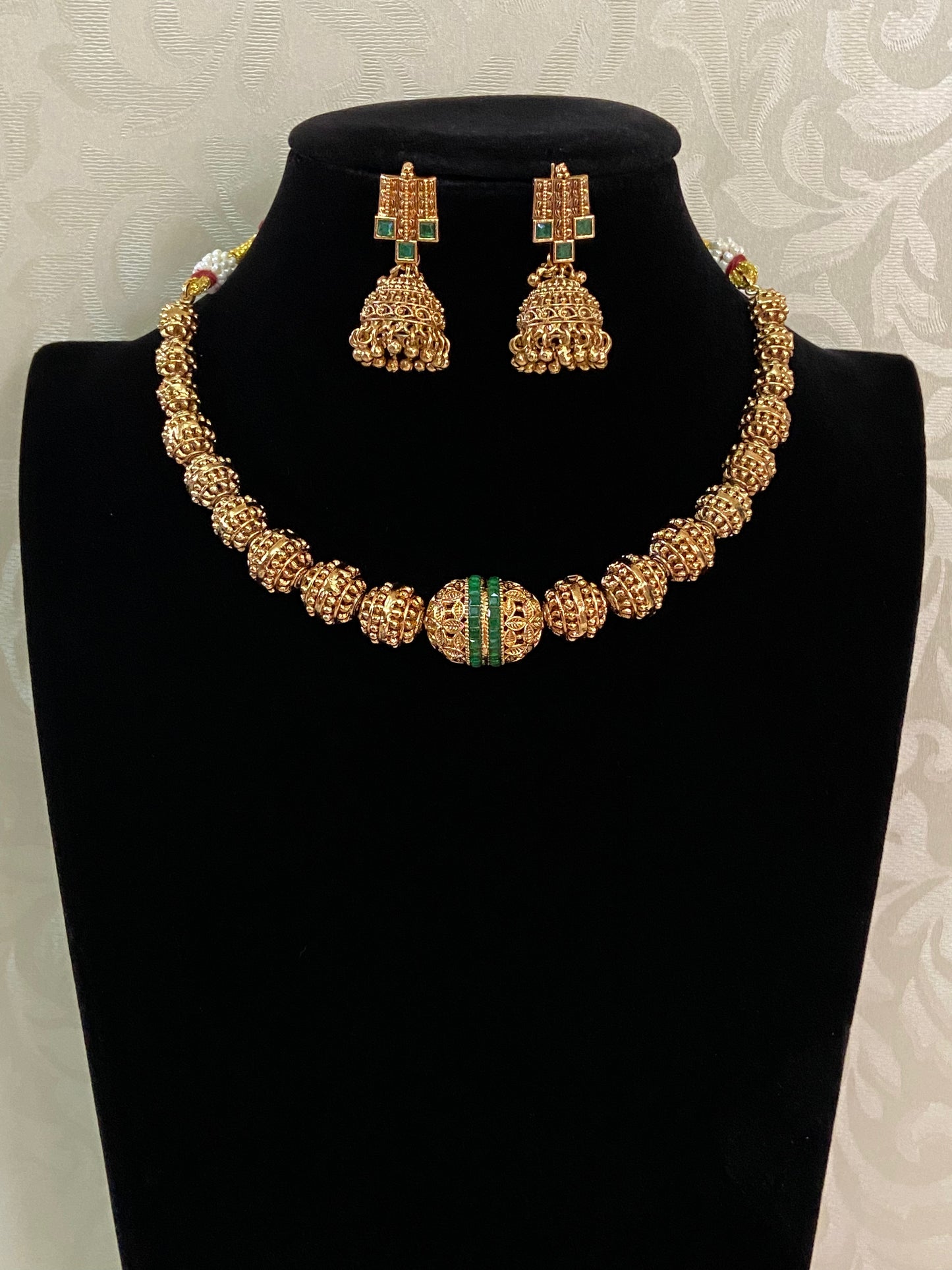 Gold Bold Beads Mala Necklace | Latest Indian jewellery