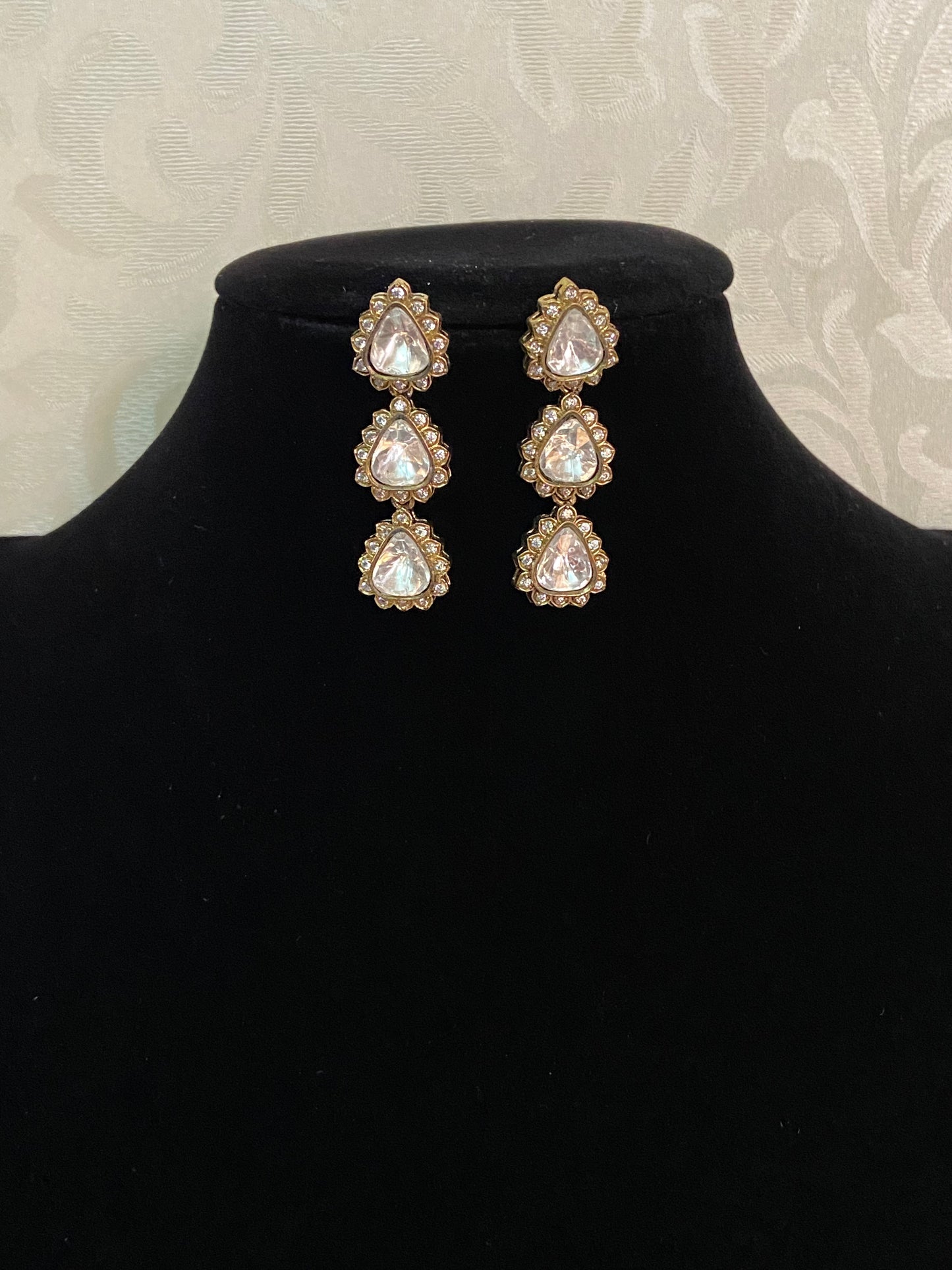 Victorian moissanite polki earrings