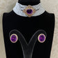 CZ Kundan  Pearl Choker Set | Antique Indian Necklace