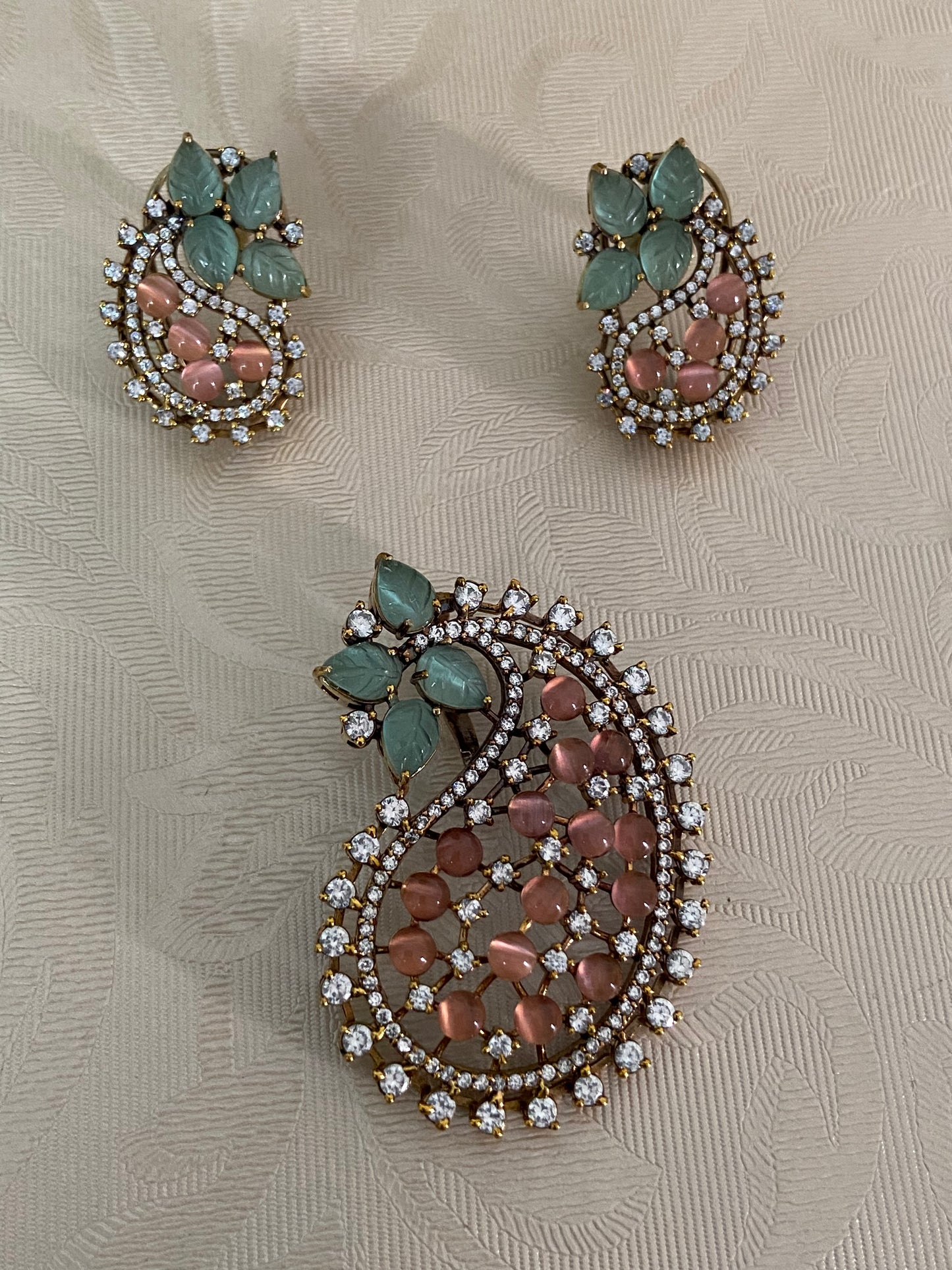 AD Premium Mango Pendant Set | Latest Indian Jewelry