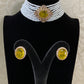 CZ Kundan  Pearl Choker Set | Antique Indian Necklace