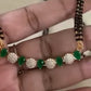 AD Green Pendant BlackBeads Necklace With Studs | Traditional Mangalasutra