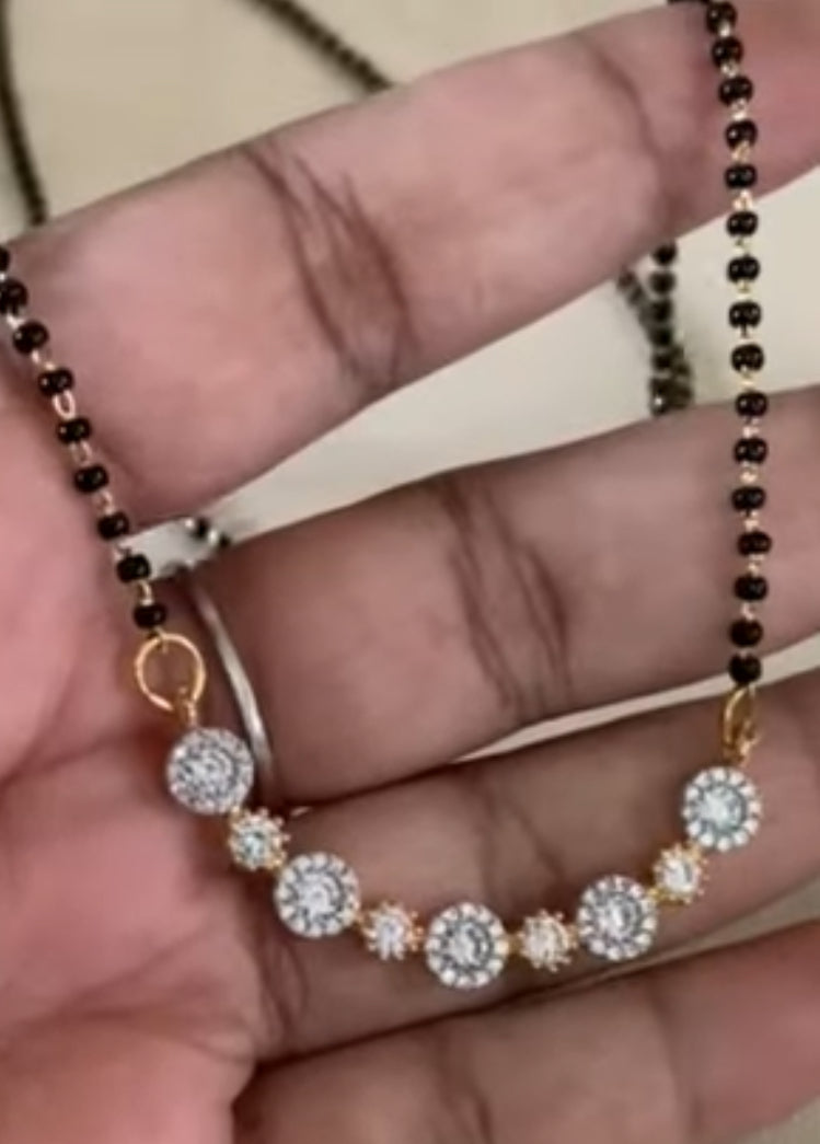 AD Pendant Mangalsutra | Black Beads Necklace