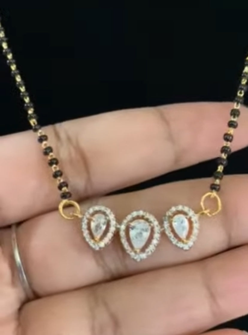 AD Traditional Mangalasutra |  Black Beads Necklace