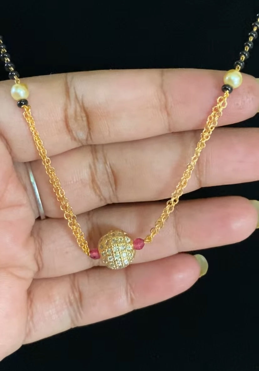 AD Ball  Mangalasutra | Black Beads Necklace