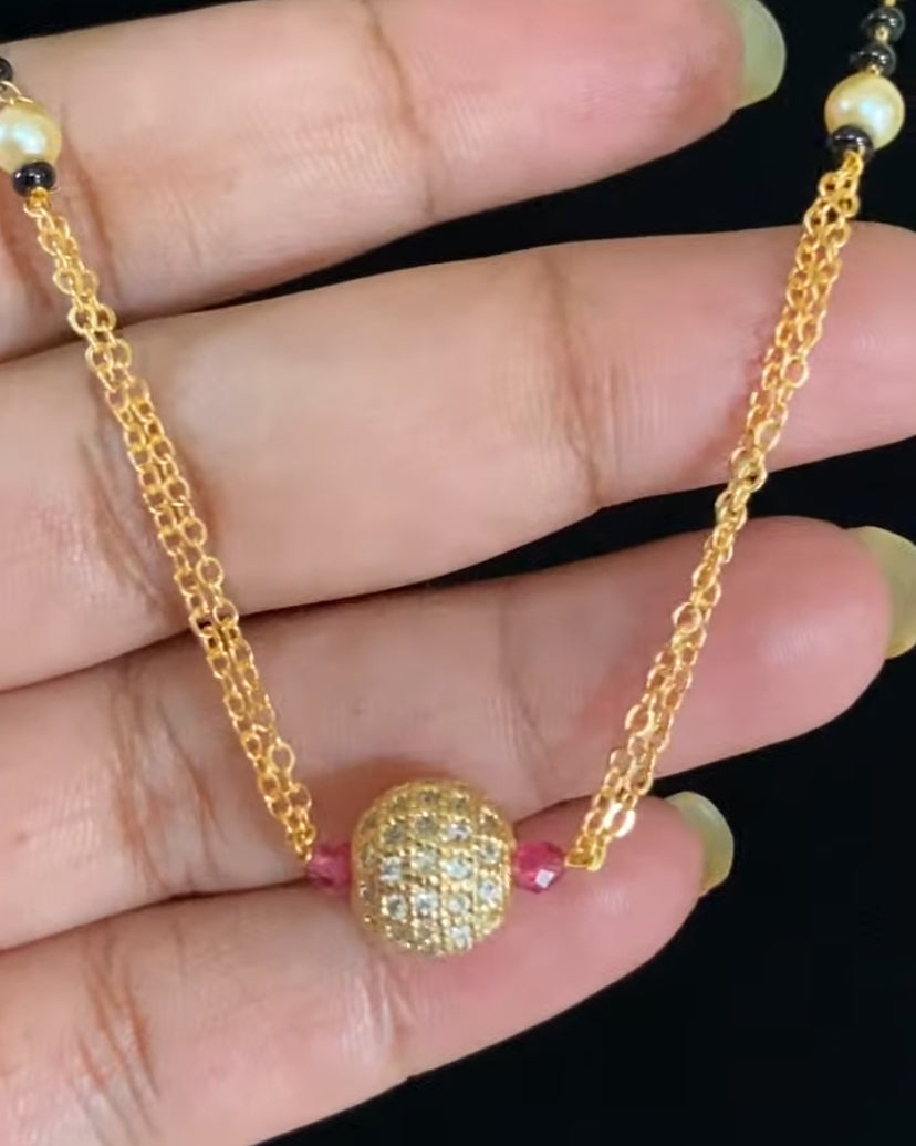 AD Ball  Mangalasutra | Black Beads Necklace