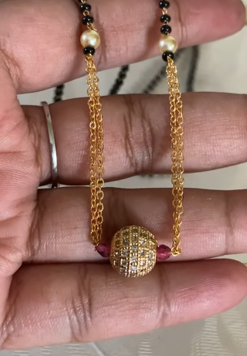 AD Ball  Mangalasutra | Black Beads Necklace