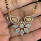 AD Rhodium & Gold Pendant Black Beads |  Traditional Mangalasutra