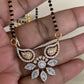 AD Rhodium & Gold Pendant Black Beads |  Traditional Mangalasutra