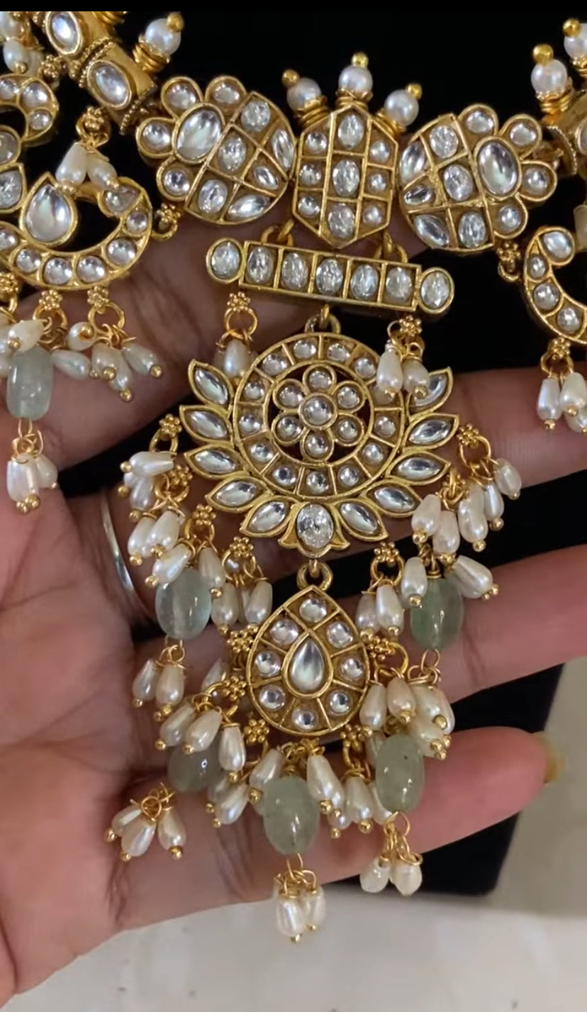 Kundan Guttapusalu Necklace With Earrings | Indian traditional jewellery