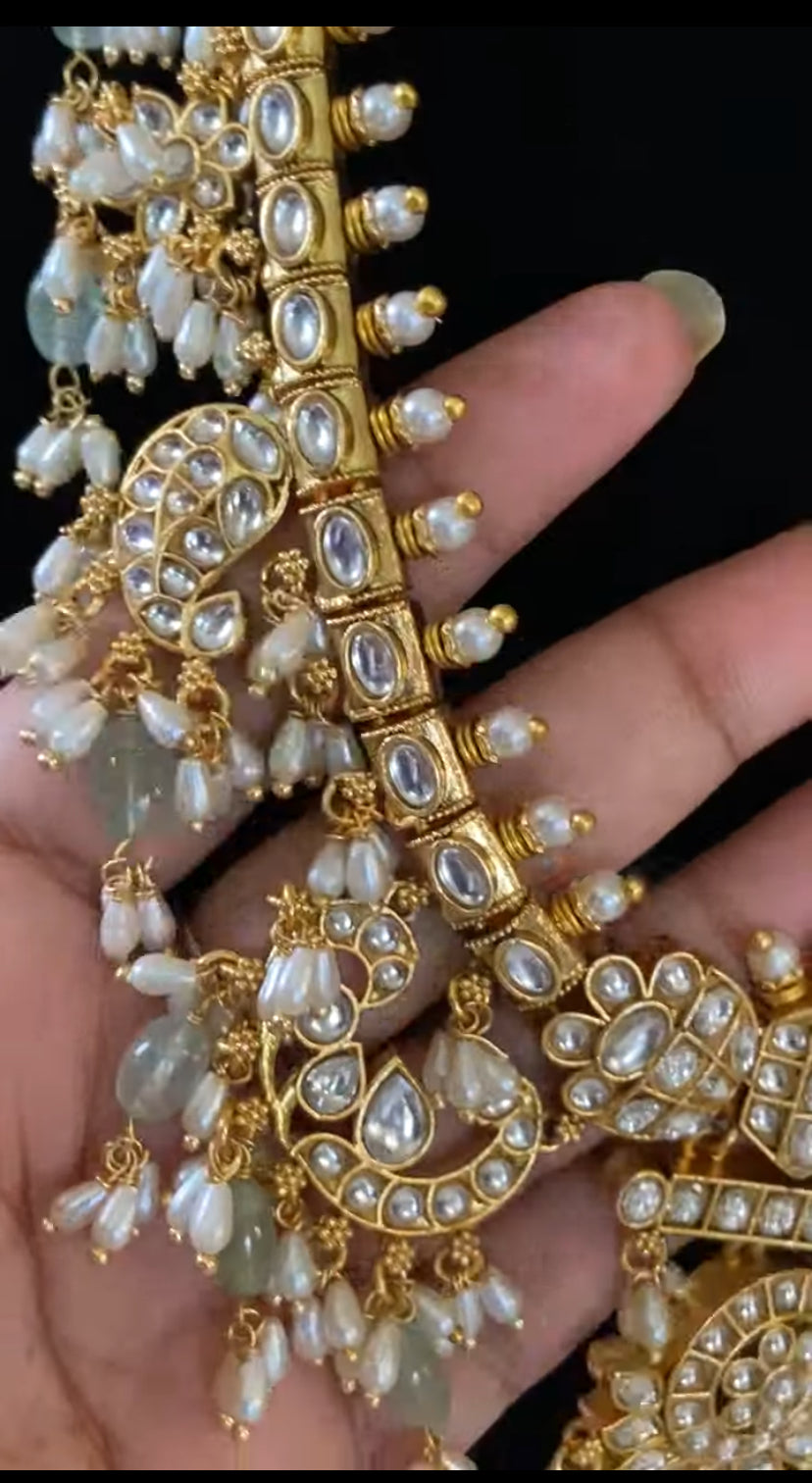 Kundan Guttapusalu Necklace With Earrings | Indian traditional jewellery