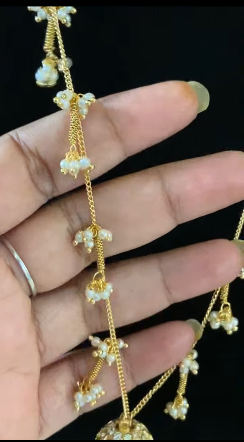 Pearl Hanging Jumki Pendant Necklace | Simple Pearl Necklace |  Gift Idea