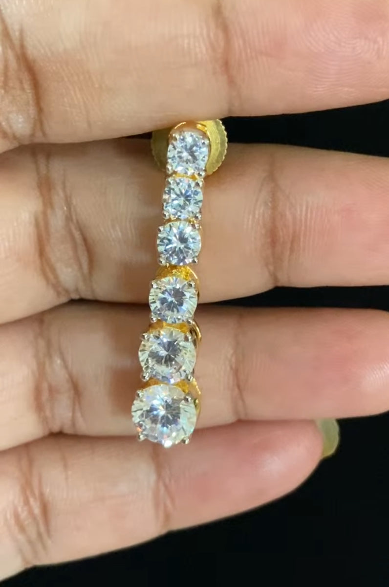 AD Single Line Necklace  | AD Necklace With Earrings