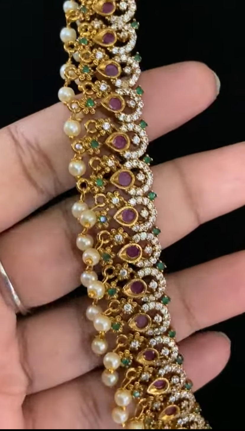 CZ Antique Necklace | Indian Haram In USA