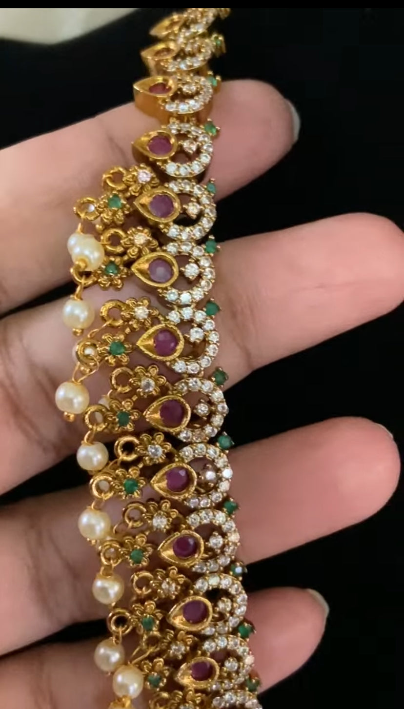 CZ Antique Necklace | Indian Haram In USA