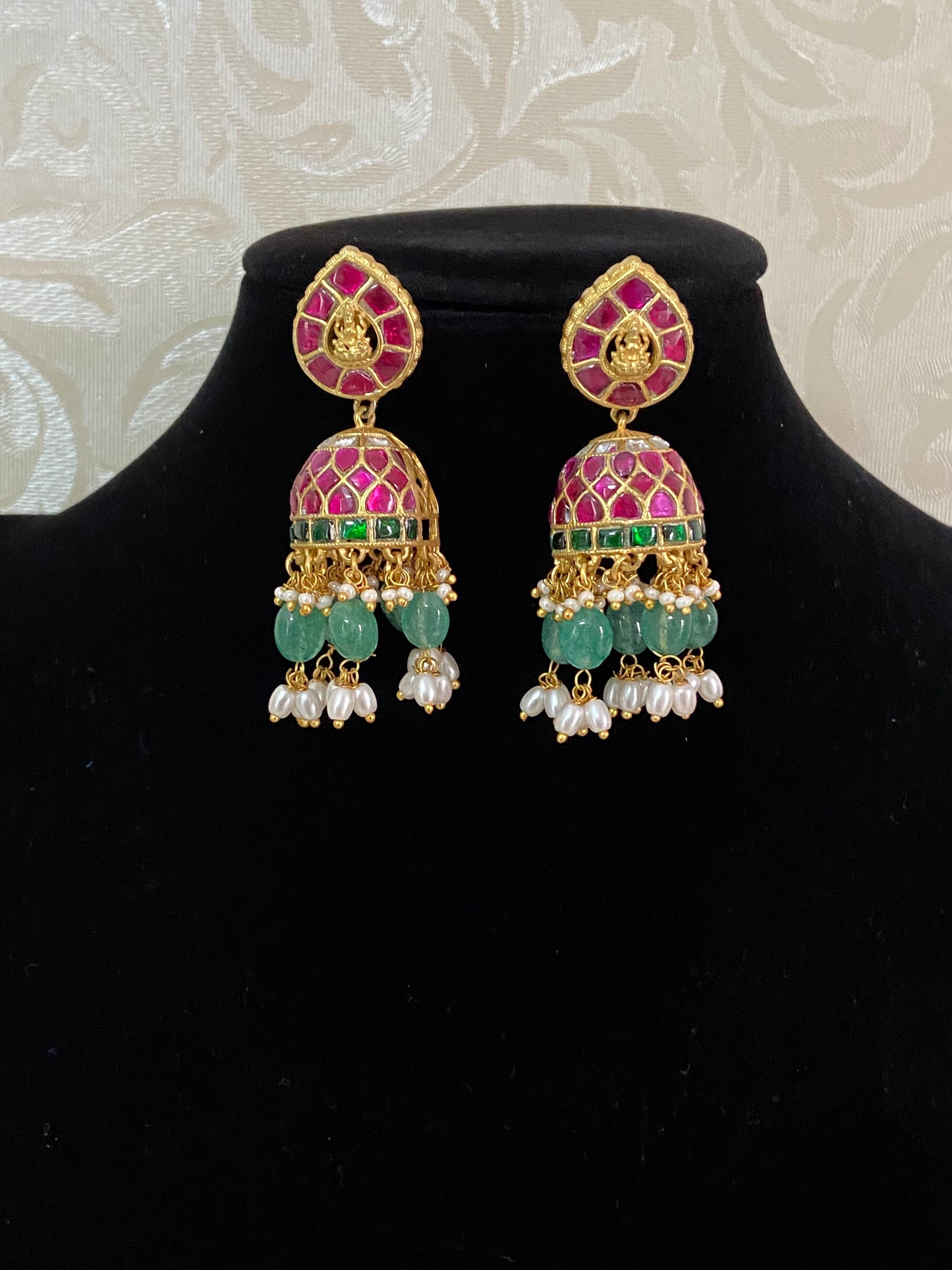 Jadau Kundan Jumki Earrings |  Traditional Indian Jewelry