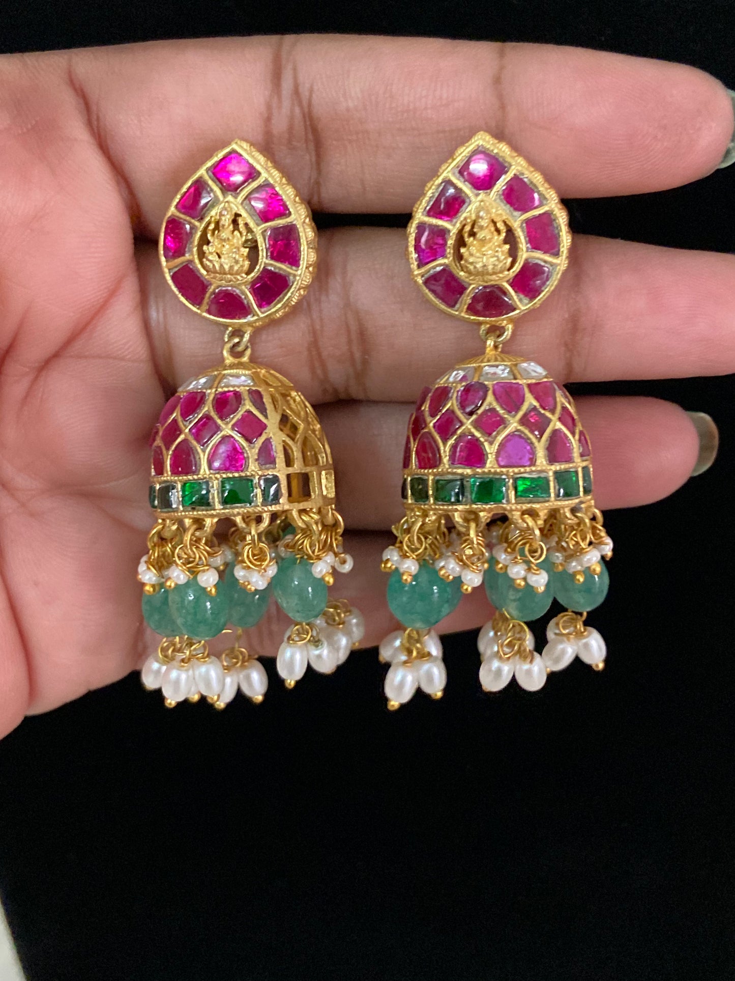 Jadau Kundan Jumki Earrings |  Traditional Indian Jewelry