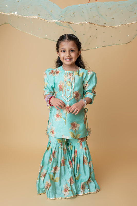 Girls Kurta Sharara With Dupatta