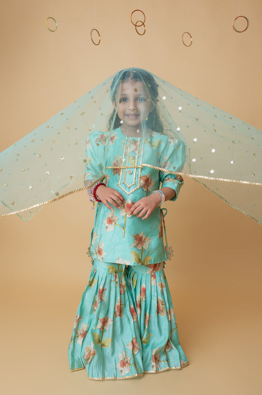 Girls Kurta Sharara With Dupatta