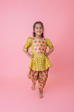 Girls Green Kurti & Dhoti