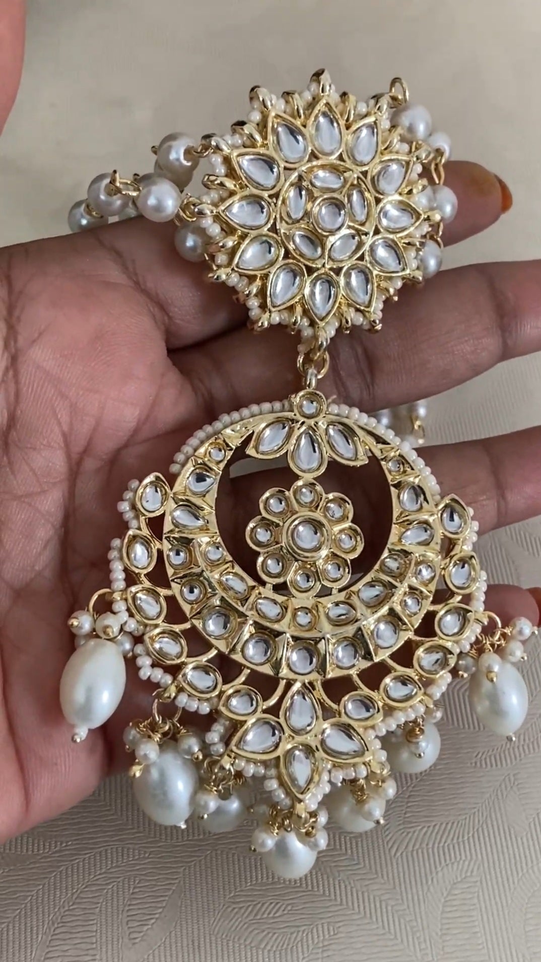 Kundan Pearl Hair Accessories | Traditional Indian Jewelry