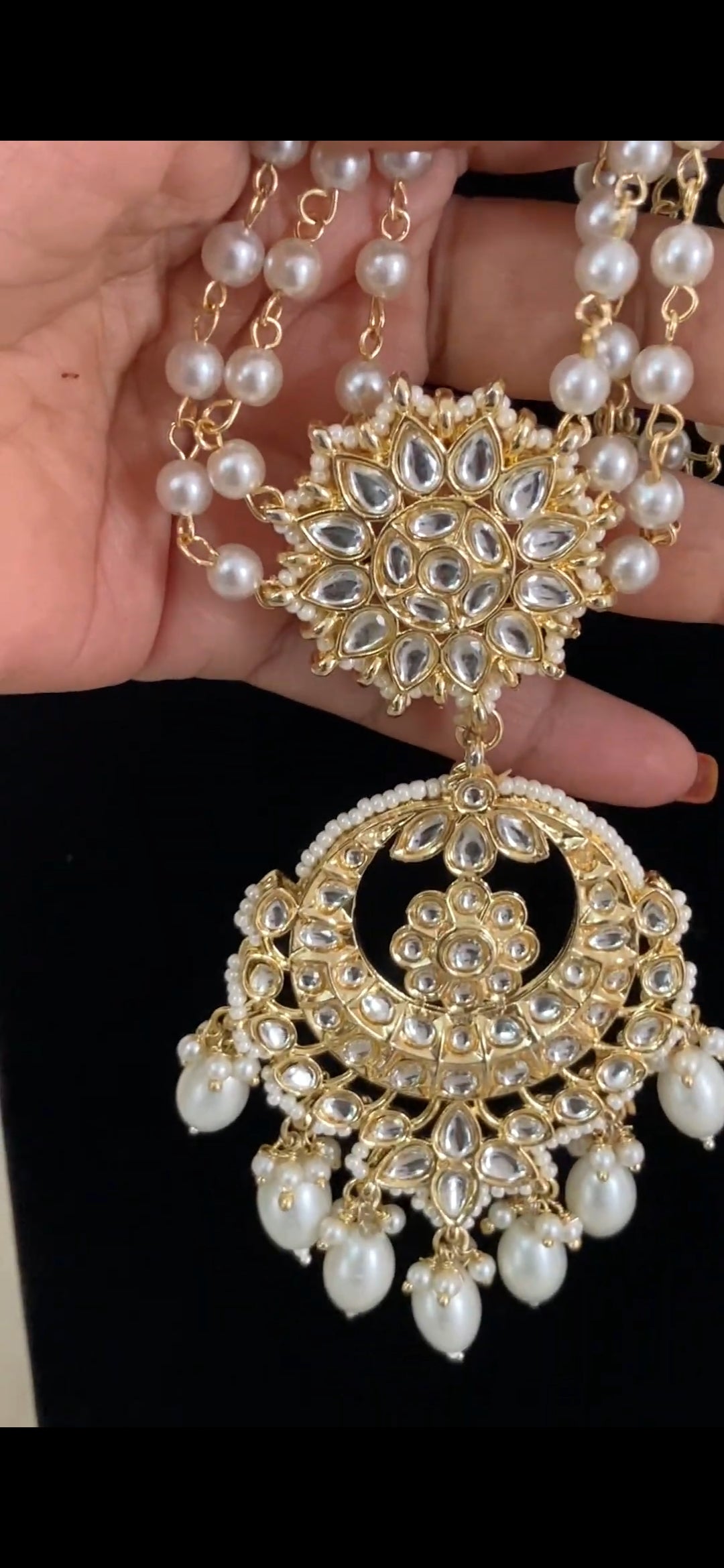 Kundan Pearl Hair Accessories | Traditional Indian Jewelry