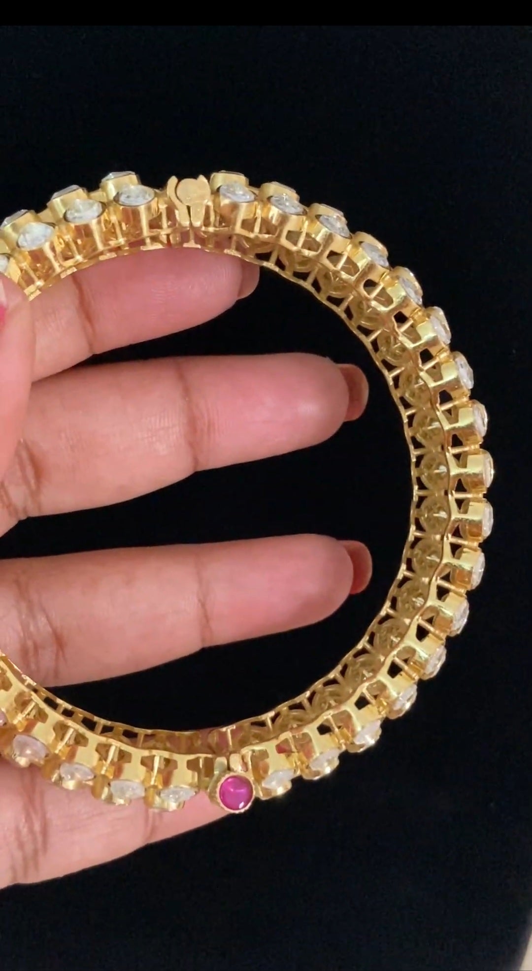 Premium Moissanite Polki Bridal Bangles |  Openable Indian Bangles