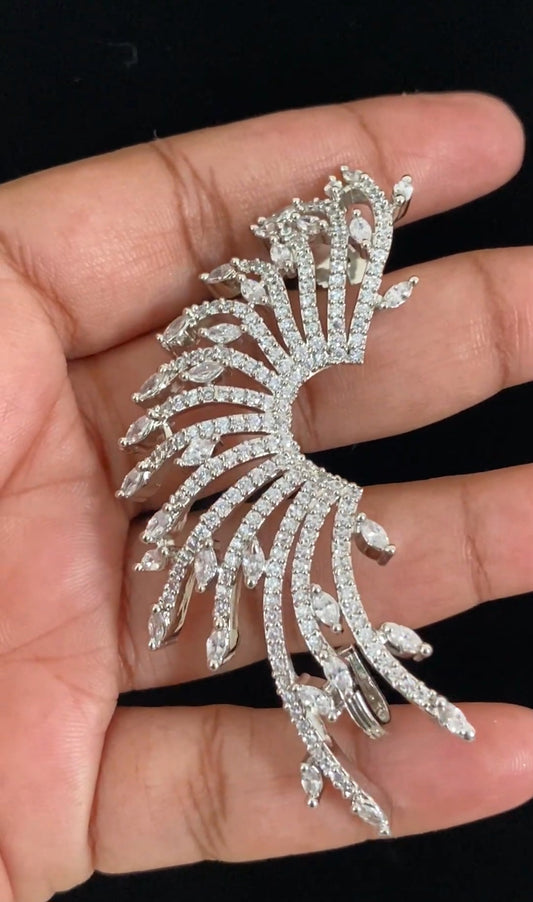 AD Rhodium Big Earrings |  Latest Indian Jewelry