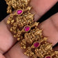 Traditional Lakshmi Ruby Necklace With Jumkis | Indian Temple Necklace