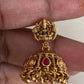 Traditional Lakshmi Ruby Necklace With Jumkis | Indian Temple Necklace