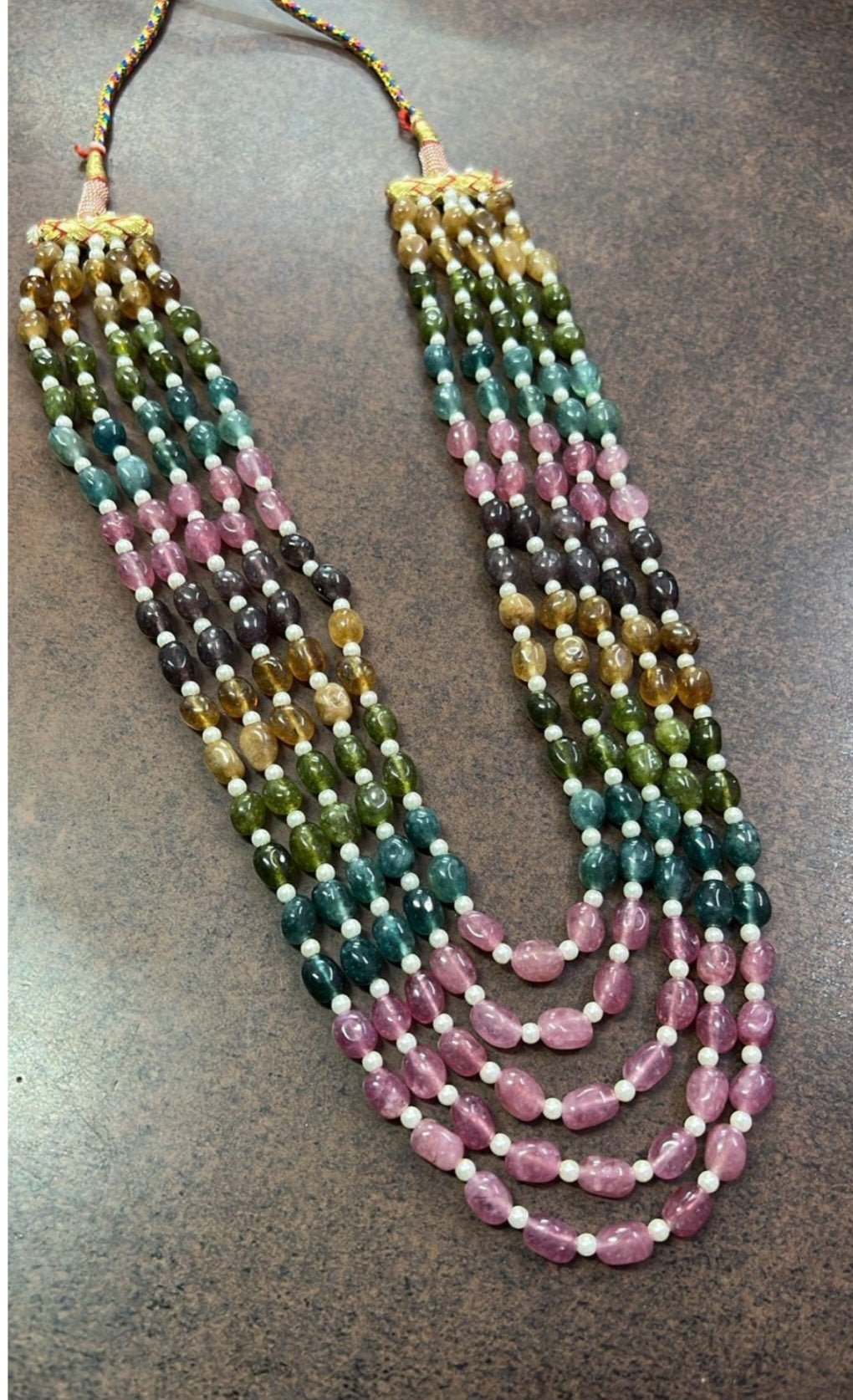Multi Color Gem Grade Beads & pearl Necklace | South Indian Jewelry | Gift Idea