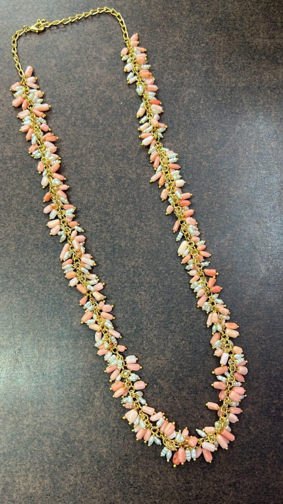 Coral & Pearl Bunch Necklace  | Indian Jewelry In USA