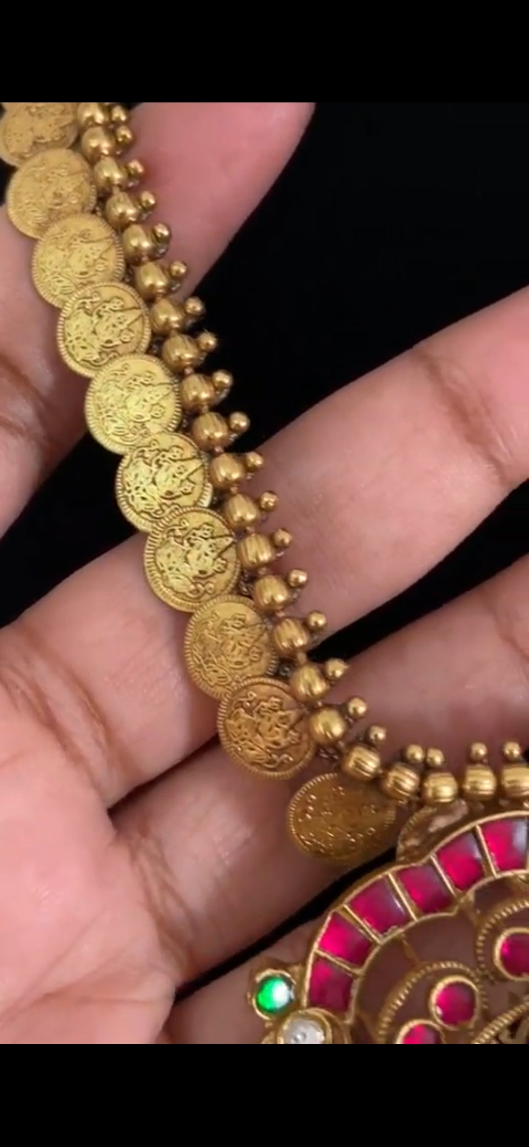 Jadau Kundan Lakshmi Pendant Kasula Necklace | Traditional Jewelry In USA