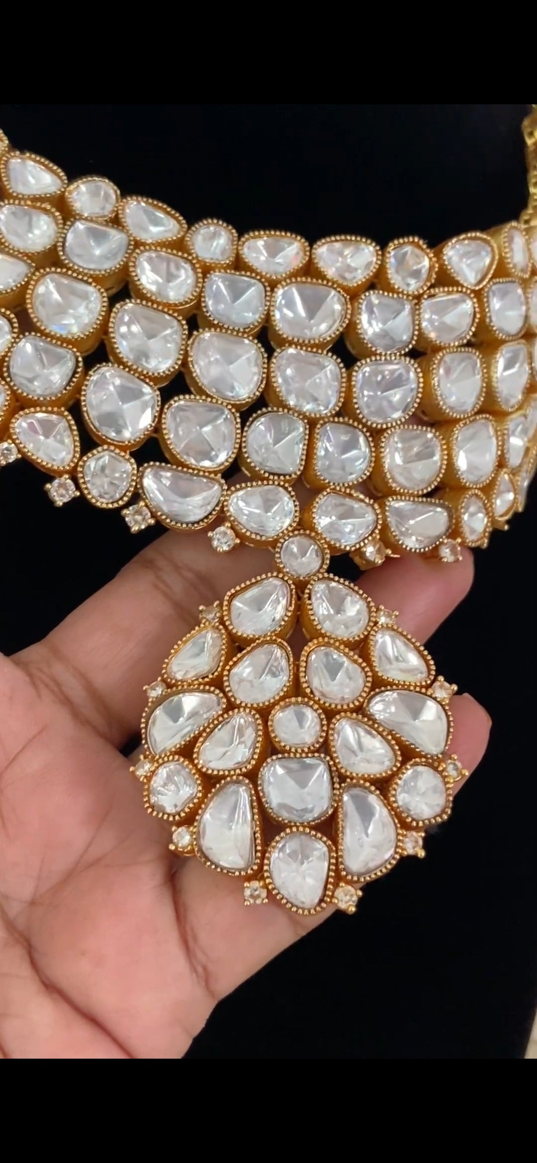 Premium Moissanite Necklace With Studs | Bollywood Jewlery In USA | Indian bridal jewelry