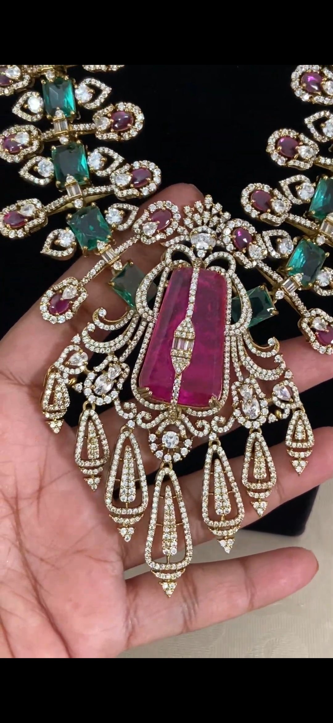 Premium AD Bridal Necklace Set | Indian Bridal Jewelry