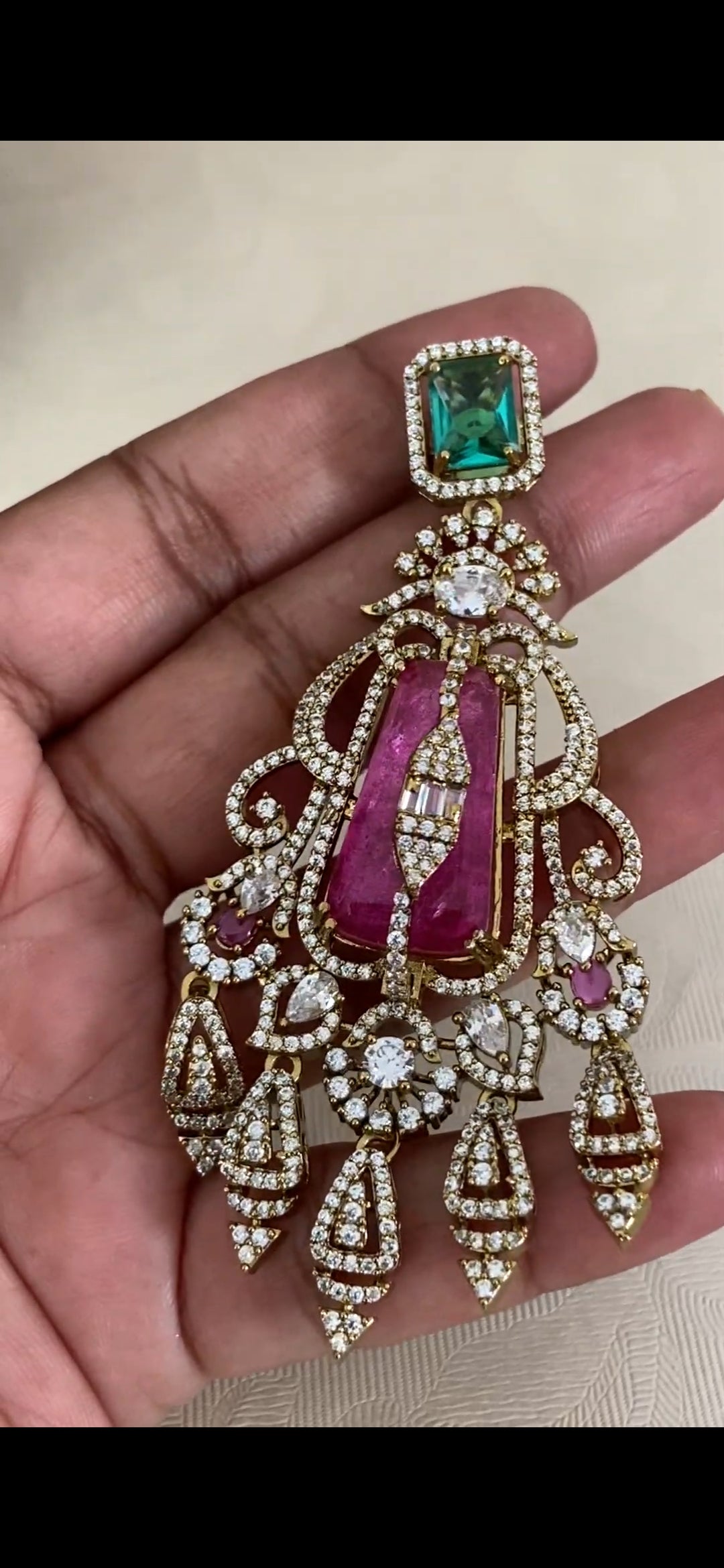 Premium AD Bridal Necklace Set | Indian Bridal Jewelry